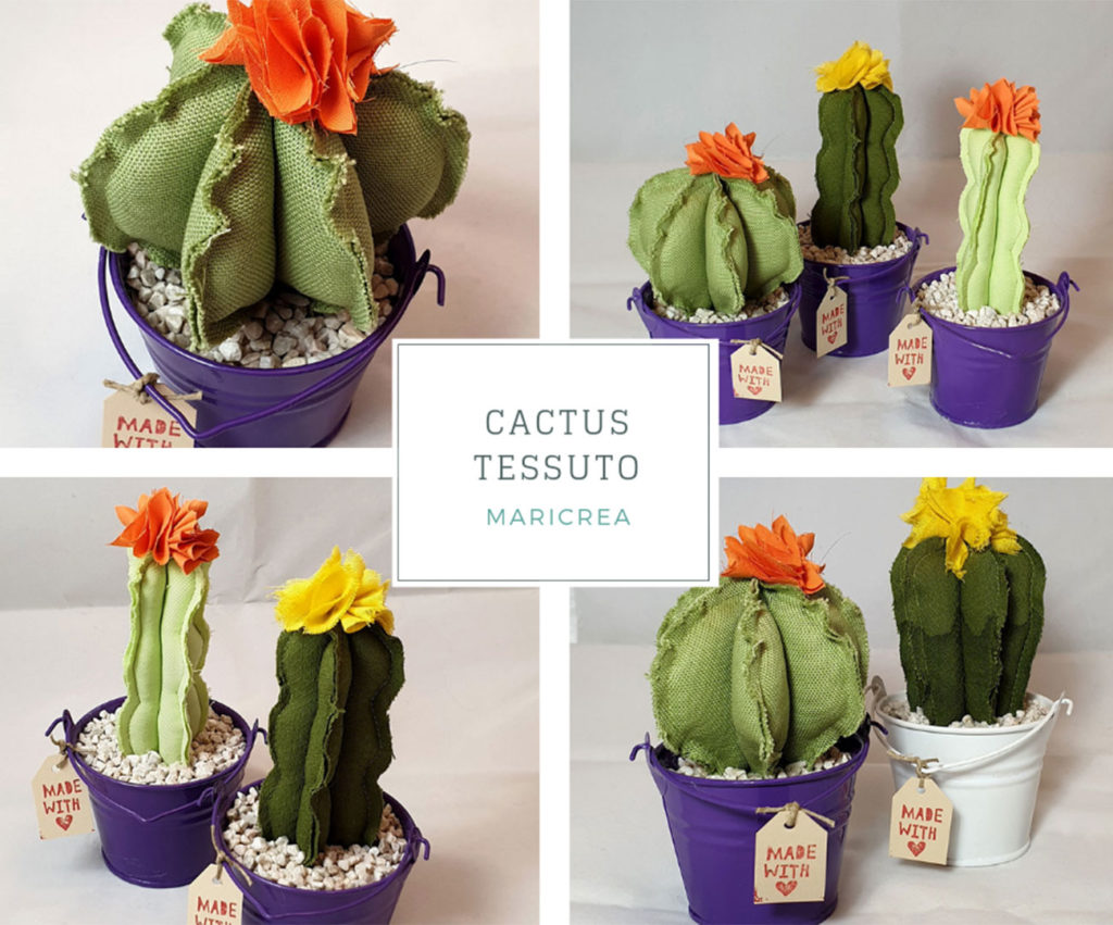 cactus tessuto secchiello latta