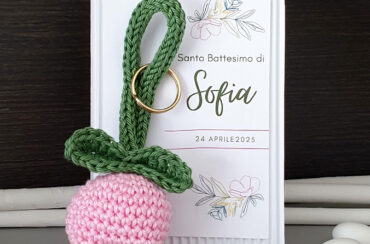 Bomboniera Battesimo tulipano crochet